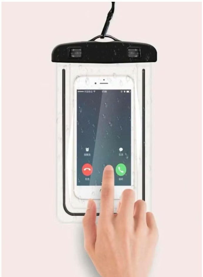 جراب حماية من الماء ، جراب جوال واقي من الماء مع تعليقة رقبة ، جراب حمايه للجوال في المسبح ، جراب ايفون يحميه من المويه ، جراب الجوال للسباحة ، عدد 1 جراب يحمي الجوال اثناء السباحة و البحر و الملاهي المائية و الغوص ، جراب للتصوير تحت الماء بنفسجي اللون، كيس عالي الجودة لحماية الجوالات تحت الماء ، جراب يمكن من خلاله استخدام الهاتف تحت المياه ، كفر مضاد للماء ، حقيبة حافظة تحت الماء بنفسجية اللون ، جراب للماء ، جراب مقاوم للماء ، غطاء الجوال تحت الماء ، جراب يحمي و يمنع وصول الماء للجوال ، غلاف حماية للايفون تحت الماء ، جراب حمايه من الماء مناسب للهواتف مثل ايفون و اندرويد و سامسونج و هواوي، جراب وتر بروف ، جراب وقاية من الماء للأجهزة الذكية -  لون اسود - Image 3