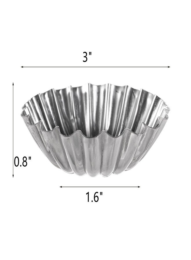 Dicunoy 100 PCS Egg Tart Molds for Baking, 3" Mini Tart Pie Pan, Aluminum Brioche Mold, Resuable Ensaymada Molder Filipino, Brioche Tins Mould for Tart Shells, Cupcakes, Mini Cake, Pudding, Muffin - Image 2