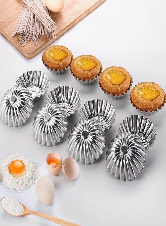 Dicunoy 100 PCS Egg Tart Molds for Baking, 3" Mini Tart Pie Pan, Aluminum Brioche Mold, Resuable Ensaymada Molder Filipino, Brioche Tins Mould for Tart Shells, Cupcakes, Mini Cake, Pudding, Muffin - Image 4