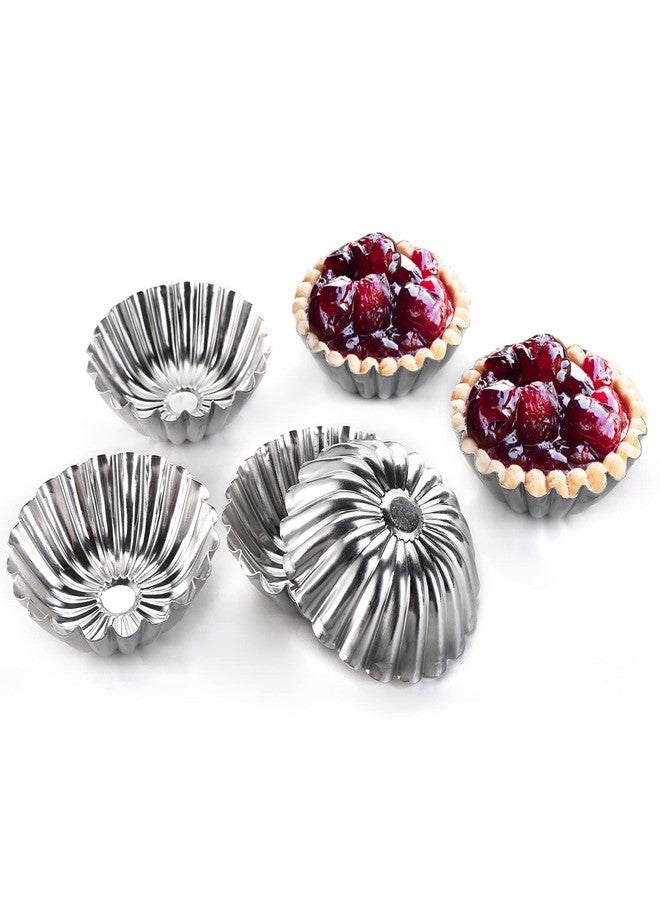 Dicunoy 100 PCS Egg Tart Molds for Baking, 3" Mini Tart Pie Pan, Aluminum Brioche Mold, Resuable Ensaymada Molder Filipino, Brioche Tins Mould for Tart Shells, Cupcakes, Mini Cake, Pudding, Muffin - Image 3