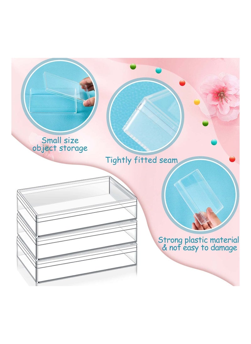 8 Pieces Clear Acrylic Plastic Jewelry Box Mini Storage Cube Containers with Lids Candy for Pill and Tiny Rectangle 4.3x2.7x1 Inch - Image 5