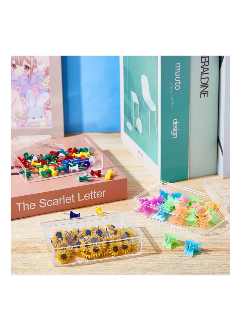 8 Pieces Clear Acrylic Plastic Jewelry Box Mini Storage Cube Containers with Lids Candy for Pill and Tiny Rectangle 4.3x2.7x1 Inch - Image 3