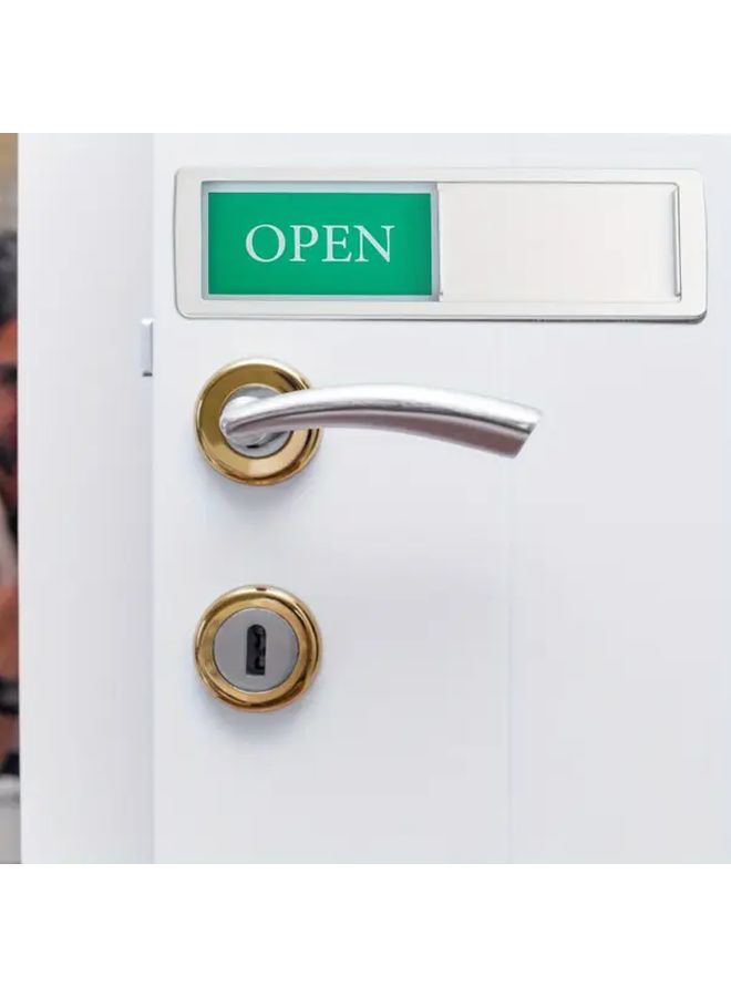 1pc Privacy Magnetic Slider Sign Silver Open Closed Toilet Meeting Room Office Occupied Indicator Door Mounted Resin Material Classic Style Ideal For Entryway Use Modern Office Sign Easy Mount Design - Image 3