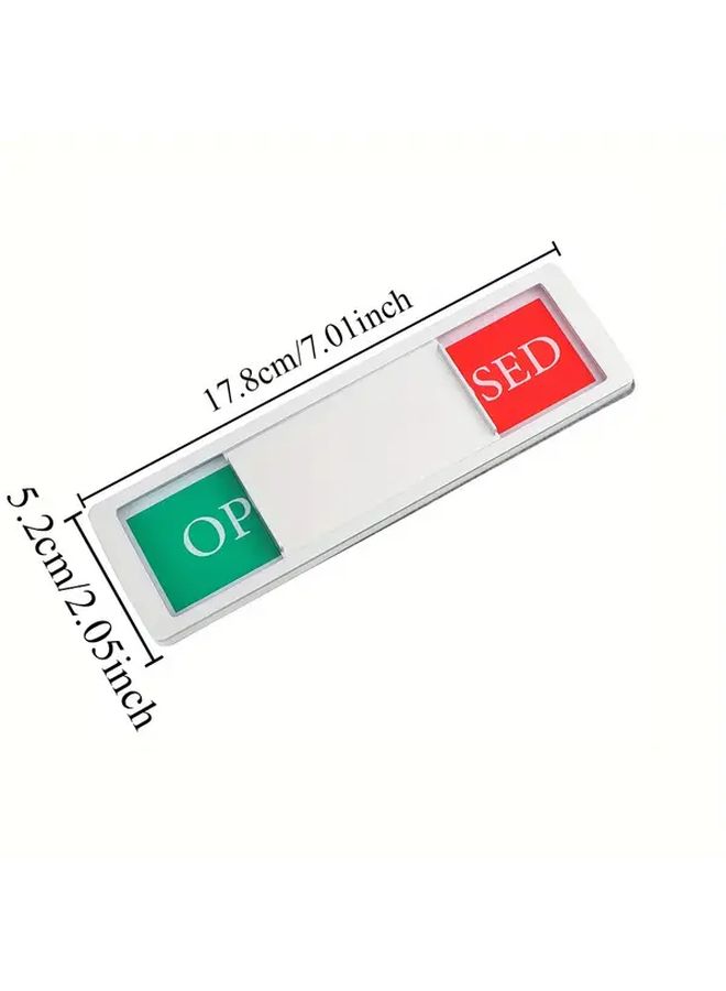 1pc Privacy Magnetic Slider Sign Silver Open Closed Toilet Meeting Room Office Occupied Indicator Door Mounted Resin Material Classic Style Ideal For Entryway Use Modern Office Sign Easy Mount Design - Image 2