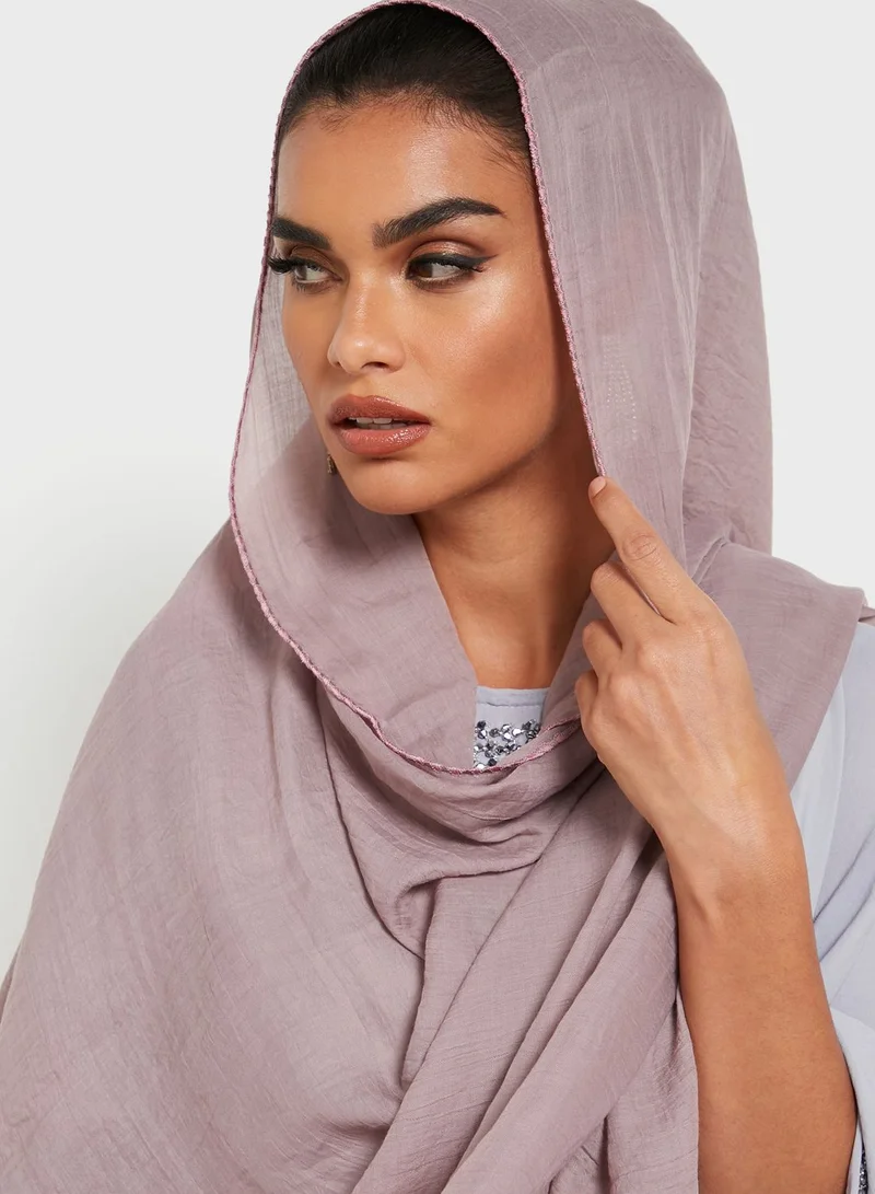 KASHKHA Side Fine Pico Border Scarf