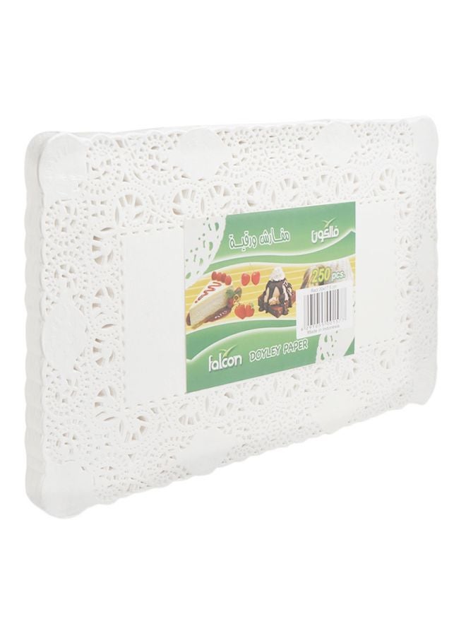 250-Piece Rectangle Doyley Papers White