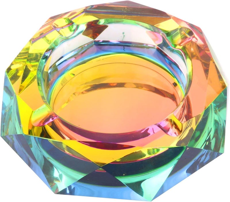 Pink Crystal Decorative Ashtray for Home Office - Modern Glass Cigarette Ash Holder, Gift-Ready - Image 5