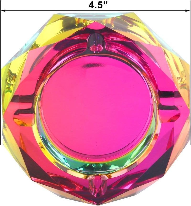 Pink Crystal Decorative Ashtray for Home Office - Modern Glass Cigarette Ash Holder, Gift-Ready - Image 4