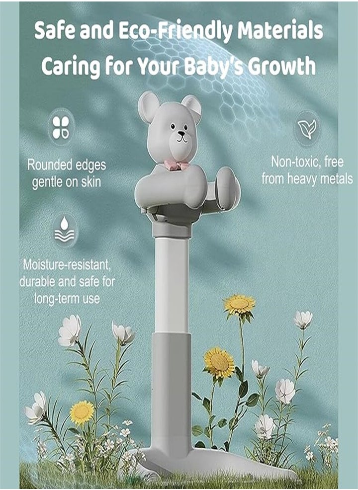 Generic - Baby Shower Stand, Adjustable Height Baby Shower Stand with Non-slip Base, Portable Bathing Assistant, Smart Water Flow Hug Tower Bath Shower Stand, Hugable Bear Bathing Stand for Infants and Toddlers - Image 1