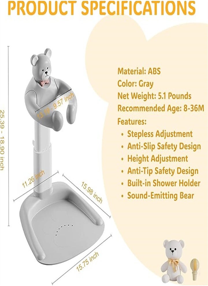 Generic - Baby Shower Stand, Adjustable Height Baby Shower Stand with Non-slip Base, Portable Bathing Assistant, Smart Water Flow Hug Tower Bath Shower Stand, Hugable Bear Bathing Stand for Infants and Toddlers - Image 1