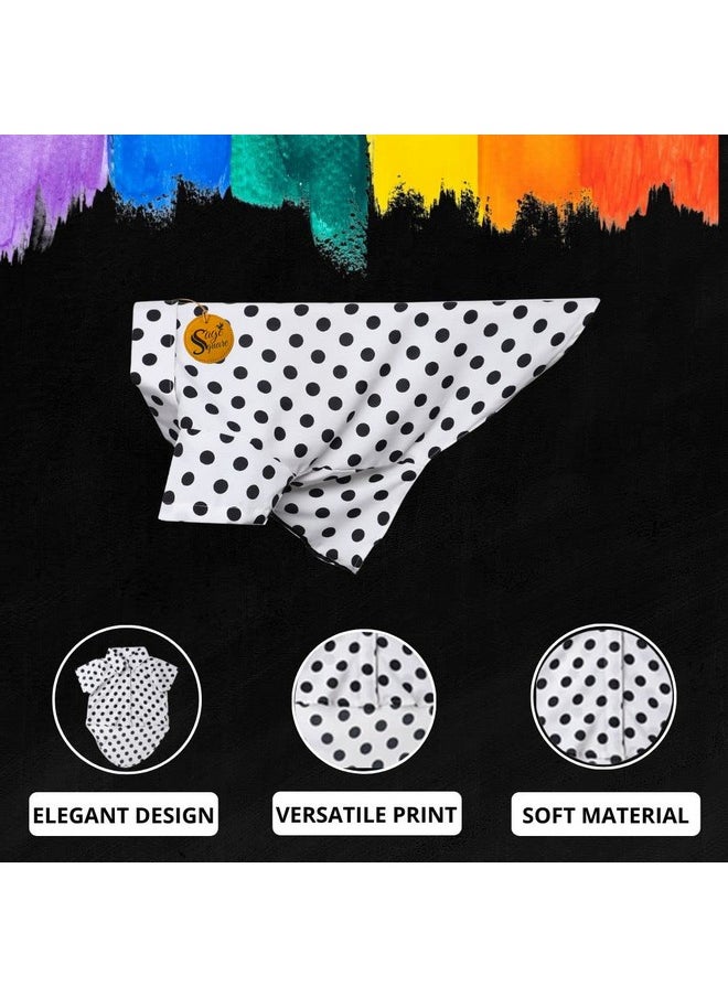 Sage Square Funky Soft Material Dog Shirt | Cool/Funky Print Pet | Soft Light Weight | Comfortable & Breathable Dog Clothing | Trendy Vest Outfit (Xxxlarge - 30 Inch) (Polka White)  - Image 3