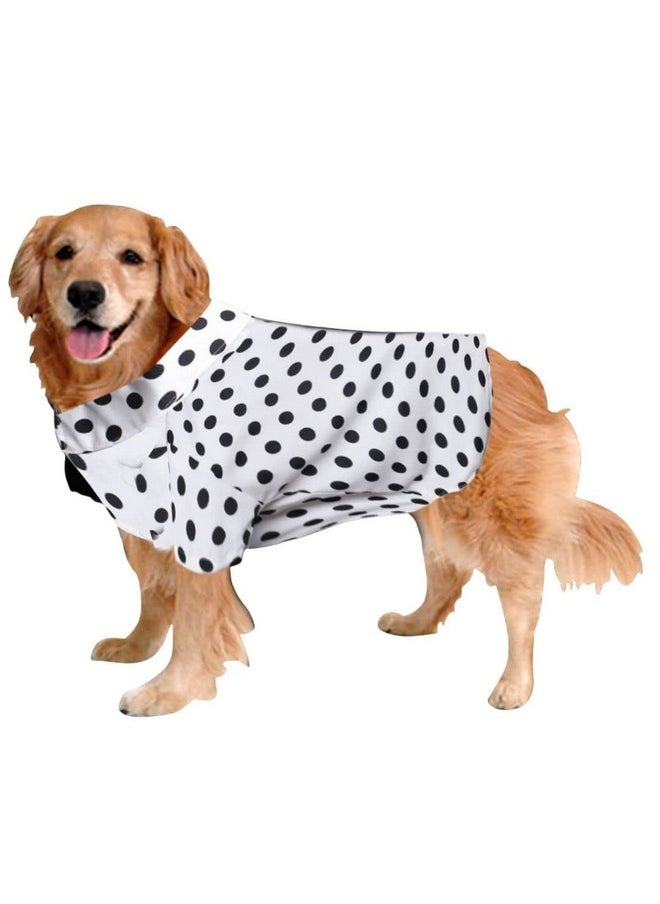 Sage Square Funky Soft Material Dog Shirt | Cool/Funky Print Pet | Soft Light Weight | Comfortable & Breathable Dog Clothing | Trendy Vest Outfit (Xxxlarge - 30 Inch) (Polka White)  - Image 1
