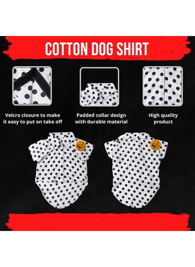 Sage Square Funky Soft Material Dog Shirt | Cool/Funky Print Pet | Soft Light Weight | Comfortable & Breathable Dog Clothing | Trendy Vest Outfit (Xxxlarge - 30 Inch) (Polka White)  - Image 5