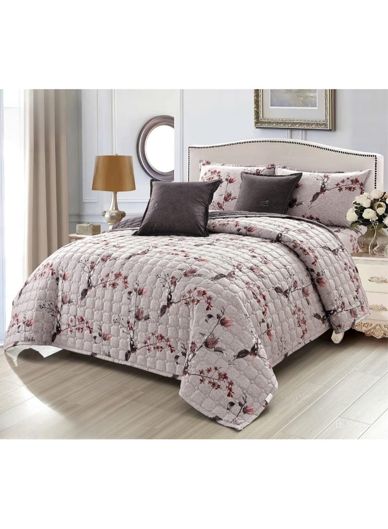 MingLi Floral compressed double quilt set, 6 pieces, size 230 * 250 cm - Image 1