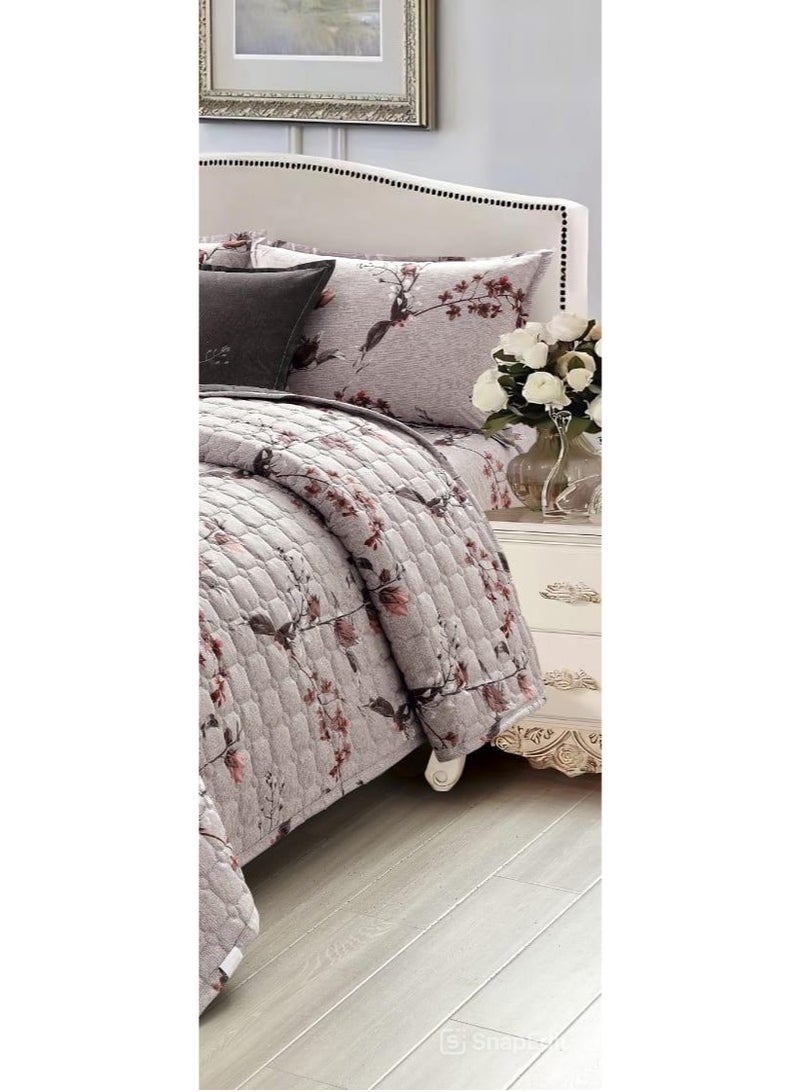 MingLi Floral compressed double quilt set, 6 pieces, size 230 * 250 cm - Image 4