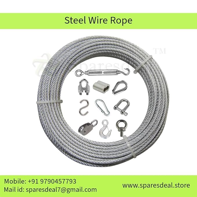Sparesdeal Stainless Steel Wire Rope Cable for Hoisting (5MM Diameter, 20 Mtrs Length) - Image 4