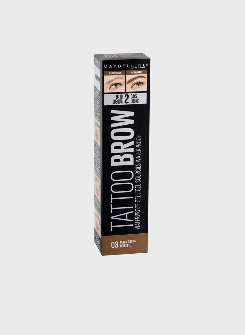 MAYBELLINE NEW YORK Tattoo Brow Gel Waterproof Warm Brown 03