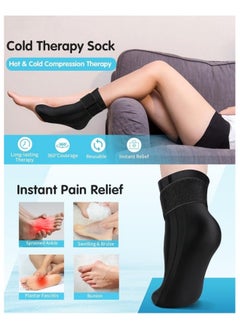 FLOWING Single Pack Cold Therapy Sock Foot Ice Pack Nerve Sock for Foot Pain Relief Cooling Sock for Unisex Ice Sock for Plantar Fasciitis Arthritis Foot Care  - Image 2