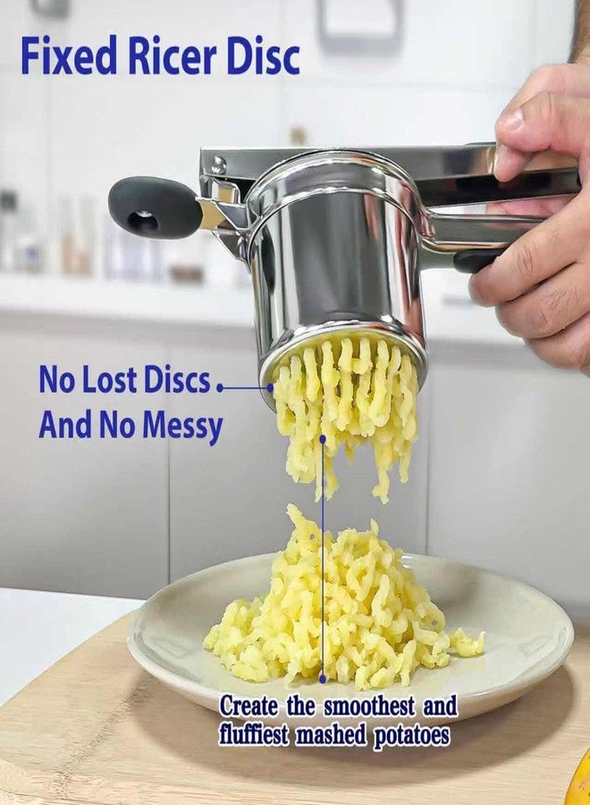 SPEENSUN Potato Ricer, Ricer For Mashed Potatoes, 15 OZ Heavy Duty Stainless Steel Potato Masher Make Fluffy Mashed Potatoes, Fixed Disc Spaetzle Maker Without Messy, With Silicone Handle - Image 4