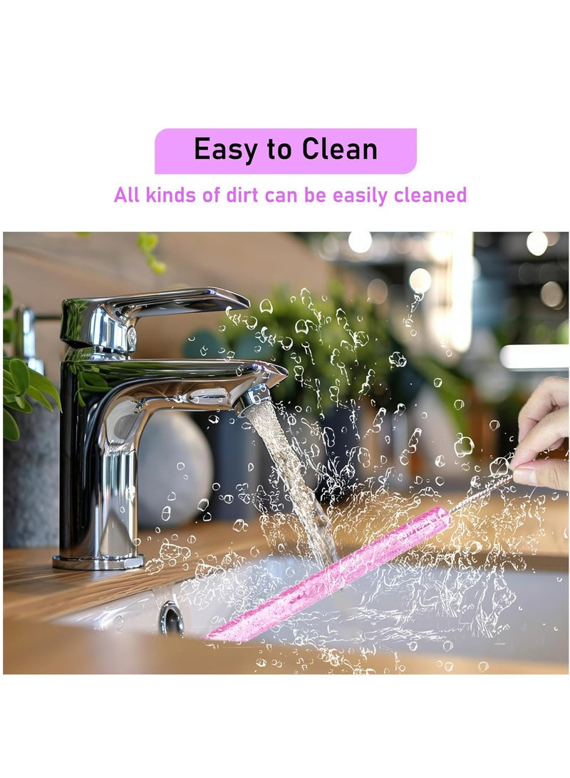 إسكدنيا 10 عبوات قشات بديلة، قشات بلاستيكية لامعة مقاس 12 بوصة مع فرشاة تنظيف - Image 4