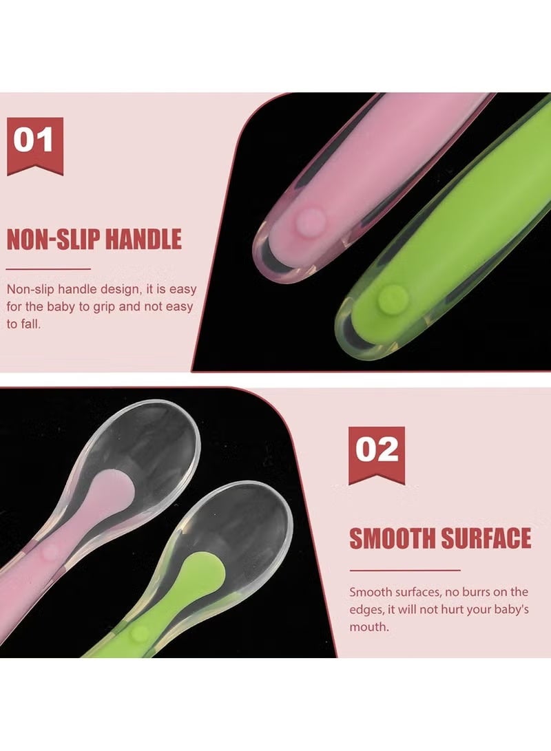 YOONISPRO 4-Piece Baby Feeding Training Spoon, Tip Silicone Spoon Helps Babies In Stage 1 Led Weaning Suitable For Newborn Training Spoon BPA-Free - Image 3