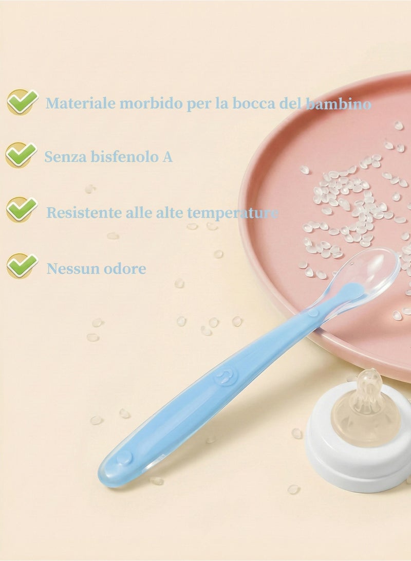 YOONISPRO 4-Piece Baby Feeding Training Spoon, Tip Silicone Spoon Helps Babies In Stage 1 Led Weaning Suitable For Newborn Training Spoon BPA-Free - Image 2