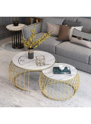 RIZIK STORE Iron Frame Handmade Drum CoffeeNesting TableSide TableCenter Table with wodden MDF Top for Living RoomDrawing Room Gold 20x20 18 x 18Set of 2 - pzsku/Z4DE1FBCEB93803C5AAC9Z/45/1745821331/dd3d4520-a8b5-4ccf-a378-7cf07279b3cc