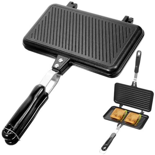 DOITOOL Double-Sided Non-Stick Sandwich Pan 14In Baking Tray with Ergonomic Handle for Stovetop Cooking Sandwiches Omelettes Toasts and More - Image 1