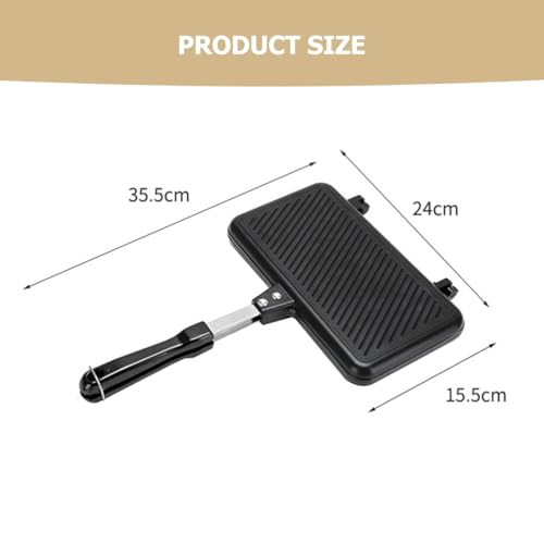 DOITOOL Double-Sided Non-Stick Sandwich Pan 14In Baking Tray with Ergonomic Handle for Stovetop Cooking Sandwiches Omelettes Toasts and More - Image 5