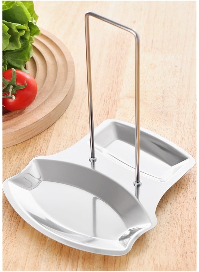 yongsheng Stainless Steel Pan Pot Rack Silver, Pan Lid Holder Progressive Lid and Spoon Rest Shelf Stainless Steel Pan Lid Organizer Kitchen Decor Tool, 19*16*20CM  - Image 1