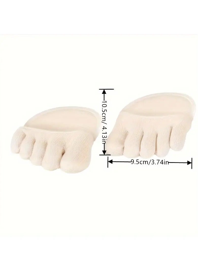 Goolsky 1pair Anti-friction Half-palm Five-toe Socks For Women, Sweat-absorbing Sponge Pads, Breathable Half-size Pads For High Heels  - Image 2