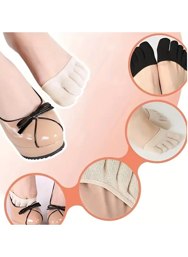 Goolsky 1pair Anti-friction Half-palm Five-toe Socks For Women, Sweat-absorbing Sponge Pads, Breathable Half-size Pads For High Heels  - Image 3