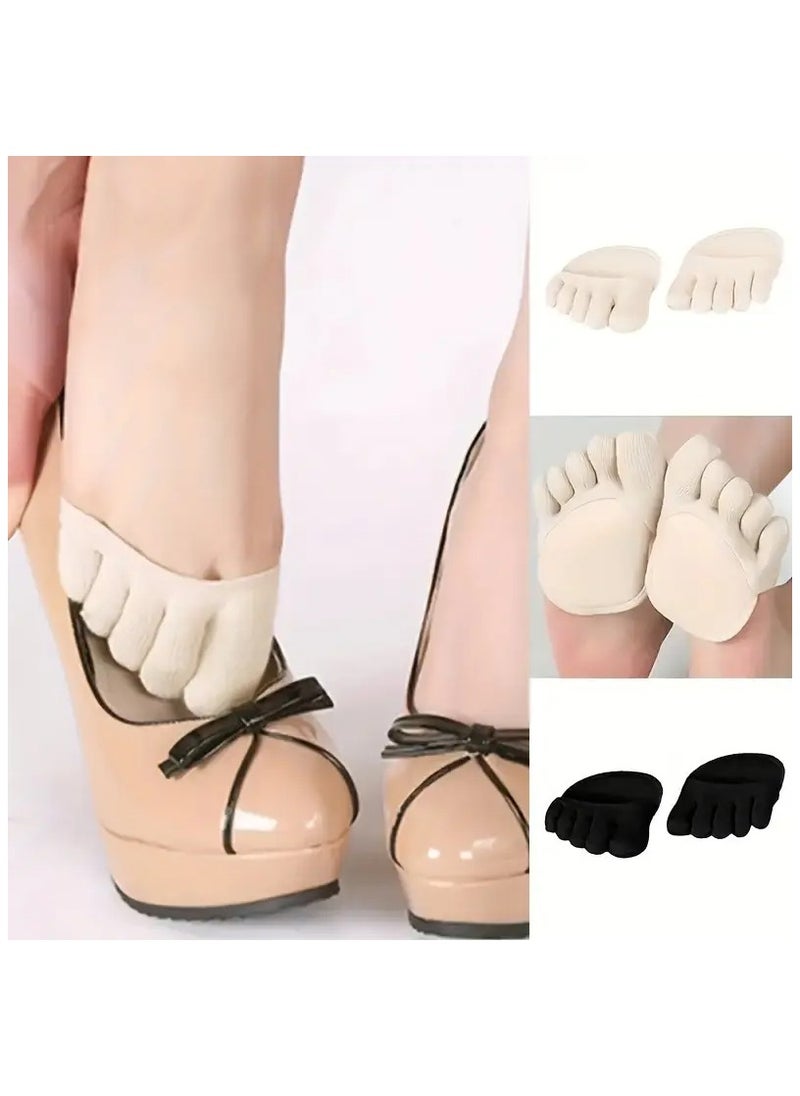 Goolsky 1pair Anti-friction Half-palm Five-toe Socks For Women, Sweat-absorbing Sponge Pads, Breathable Half-size Pads For High Heels  - Image 5