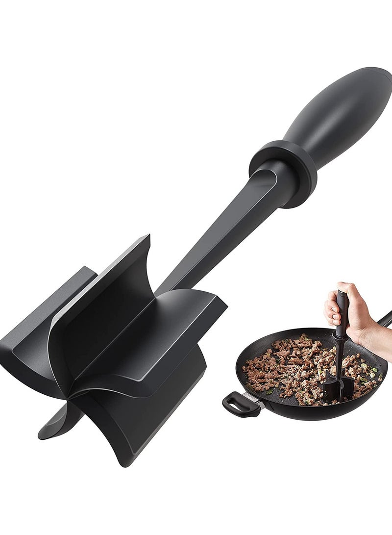 Meat Chopper for Hamburger, Premium Heat Resistant Masher and Smasher for Ground Beef, Ground Turkey and More, Nylon Ground Beef Chopper Tool and Meat Fork, Non Stick Mix Chopper  - Image 1