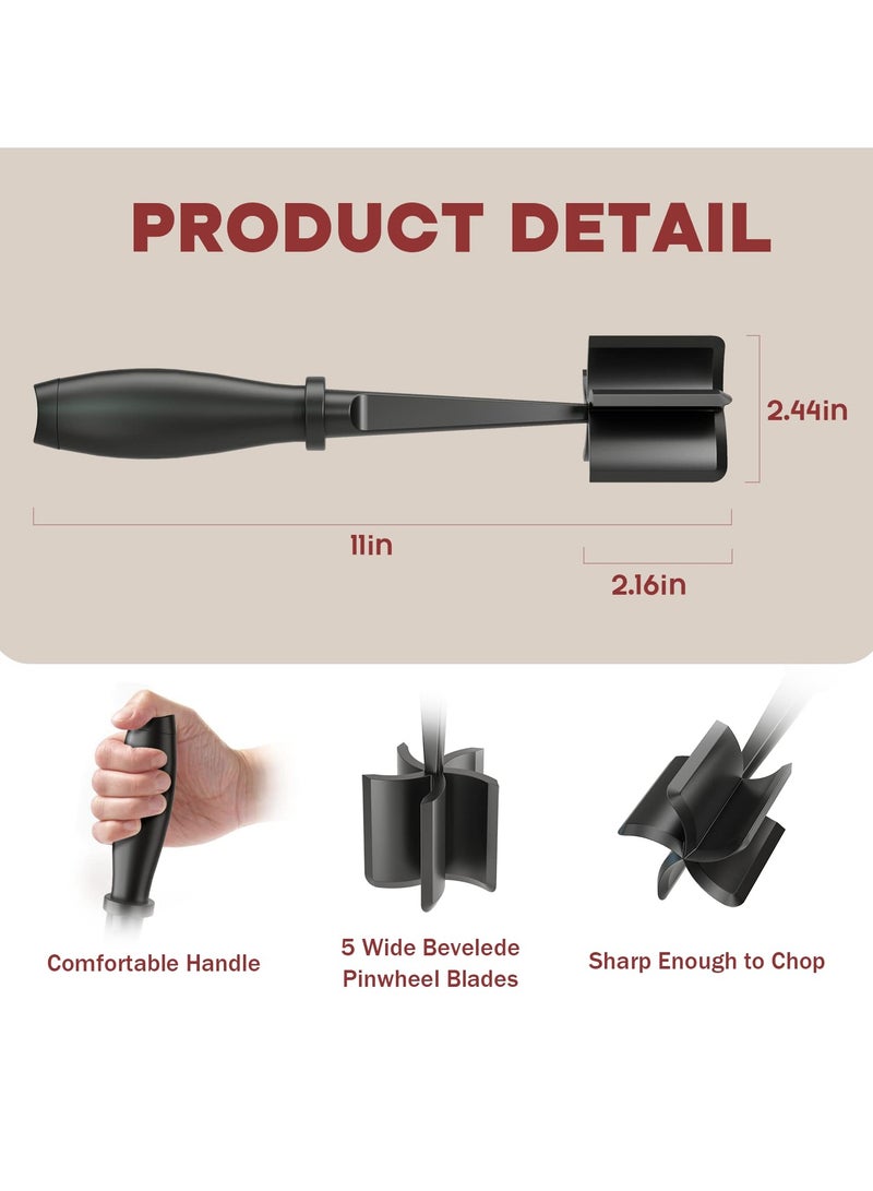 Meat Chopper for Hamburger, Premium Heat Resistant Masher and Smasher for Ground Beef, Ground Turkey and More, Nylon Ground Beef Chopper Tool and Meat Fork, Non Stick Mix Chopper  - Image 2