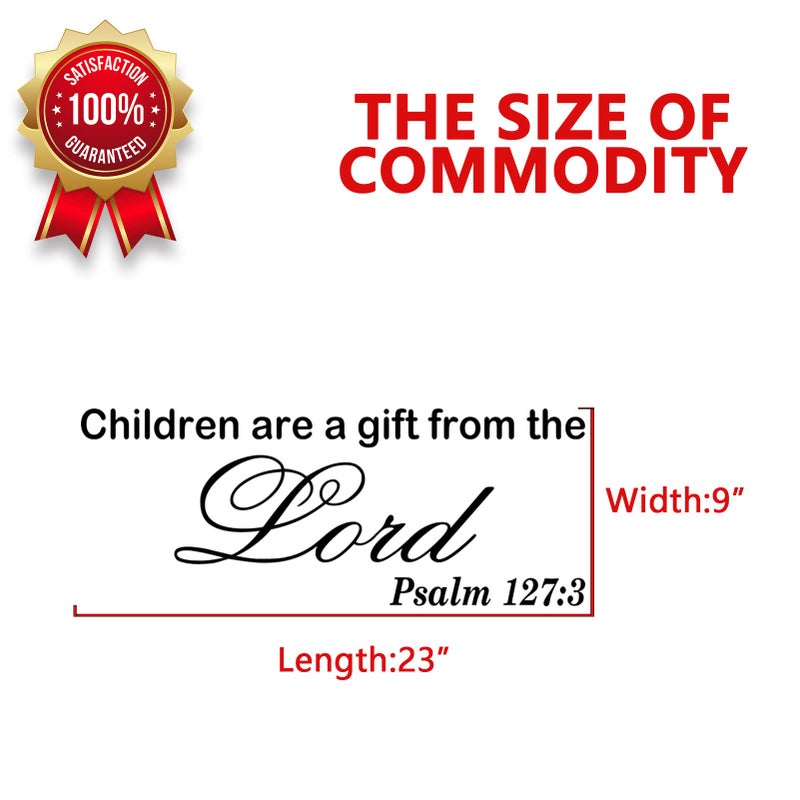 AnFigure Wall Decals for Kids  Scripture Wall Decals  Quotes Living Room Bible Verse Faith Prayer God Biblical Religious Christian Home Art Decor Vinyl Stickers Children Area Gift From The Lord 23""x9"" - Image 3