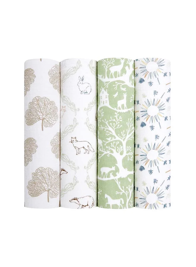 ايدن + أناي Pack of 4 Essentials Muslin Swaddle Blankets For Baby Girls And Boys, Newborn Receiving Blanket For Swaddling, 100% Cotton Baby Swaddle Wrap, Harmony