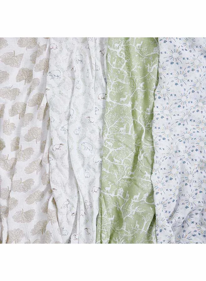 ايدن + أناي Pack of 4 Essentials Muslin Swaddle Blankets For Baby Girls And Boys, Newborn Receiving Blanket For Swaddling, 100% Cotton Baby Swaddle Wrap, Harmony
