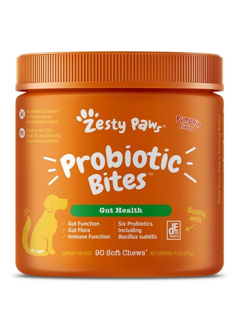 Probiotics For Dogs - Digestive Enzymes For Gut Flora, Digestive Health, Diarrhea & Bowel Support - Clinically Studied De111 - Dog Supplement Soft Chew For Pet Immune System - Pumpkin