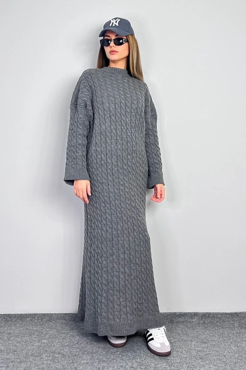 ريتنيس Women's Ashley Smoked Hair Braided Knitwear Long Dress