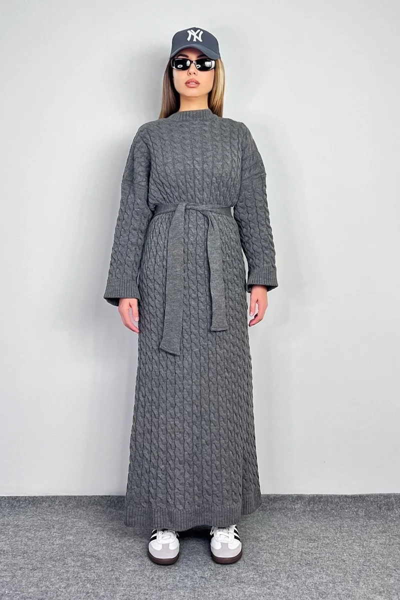 ريتنيس Women's Ashley Smoked Hair Braided Knitwear Long Dress