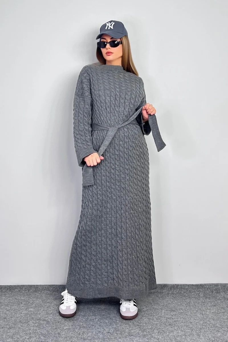 ريتنيس Women's Ashley Smoked Hair Braided Knitwear Long Dress