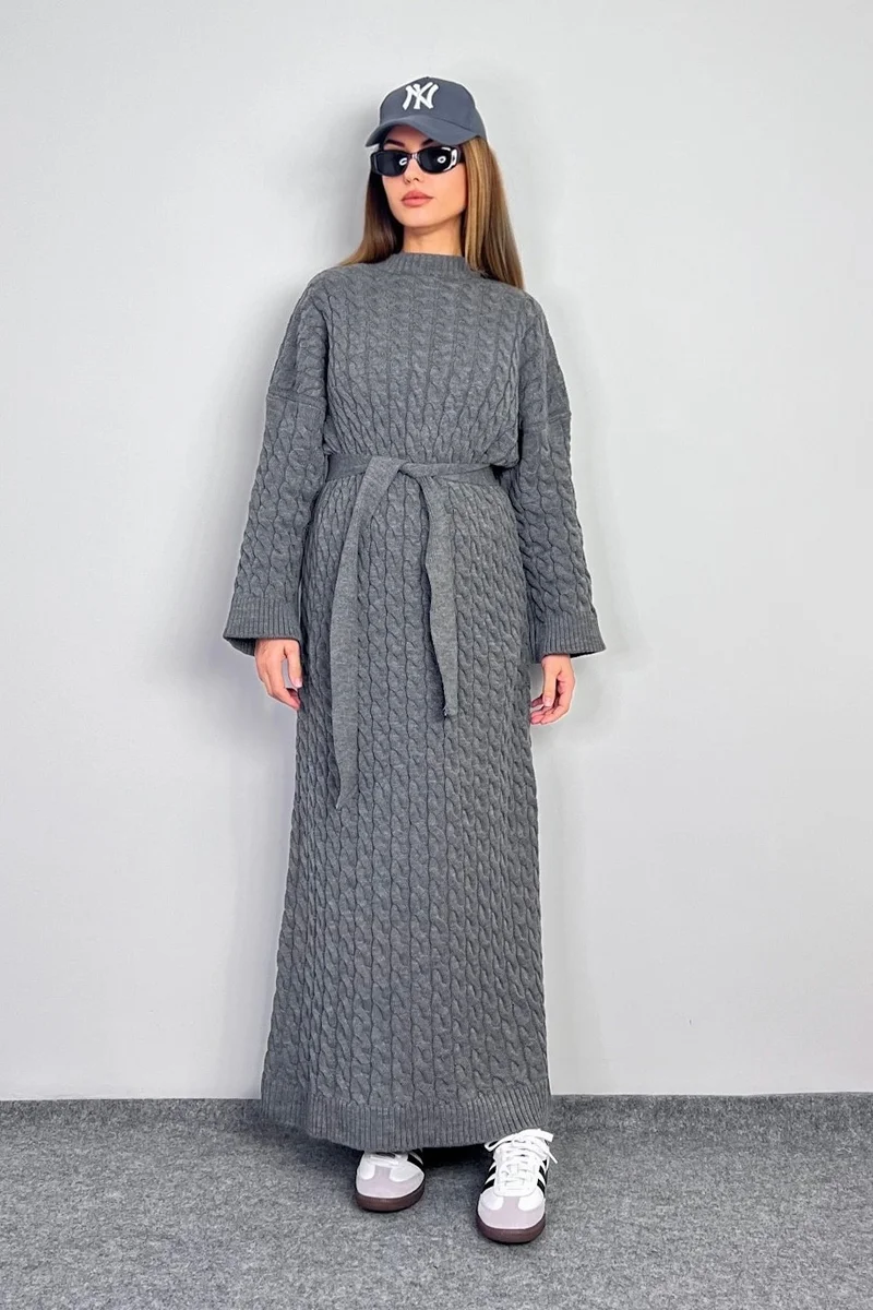 ريتنيس Women's Ashley Smoked Hair Braided Knitwear Long Dress