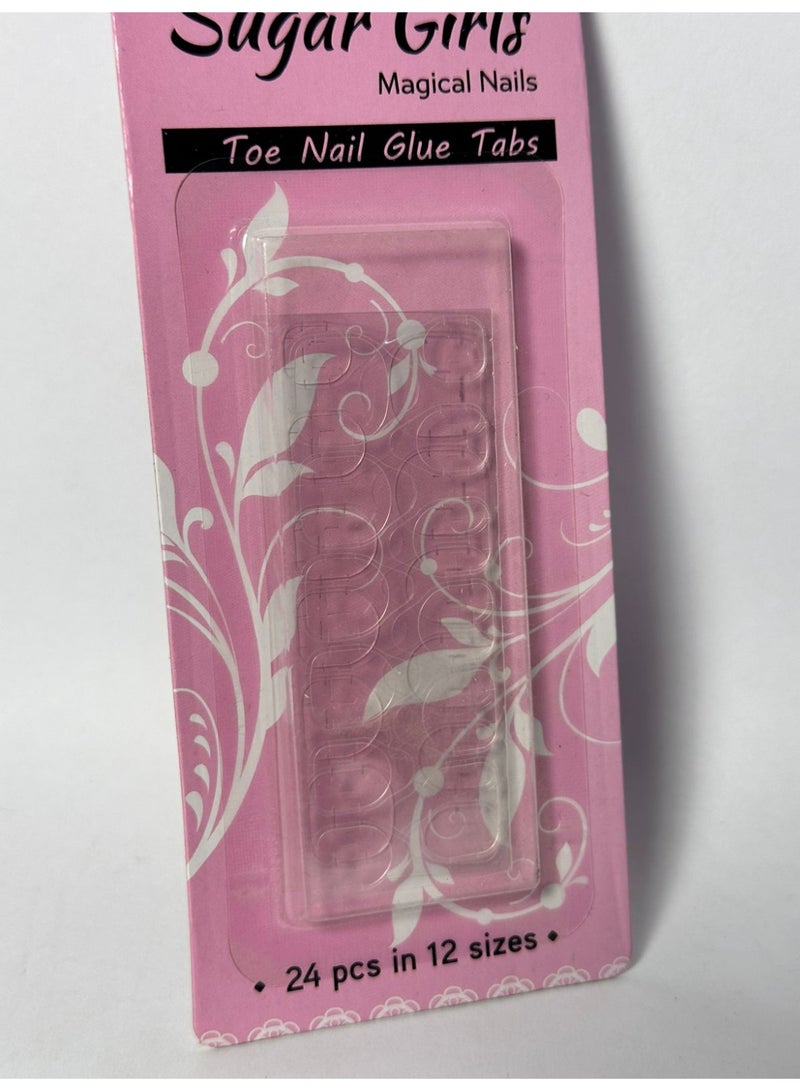 24 قطعة من أشرطة لاصقة الأظافر الشفافة - Image 2