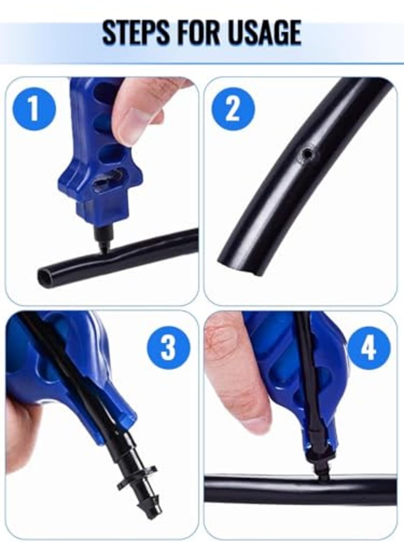 Barakah أداة ثقب أنابيب الري بالتنقيط - مثقاب دقيق لأنابيب التنقيط لتركيب موصل 1/4" - مثالي للحدائق، والعشب، وأنظمة الري الاحترافية (أزرق) - Image 2