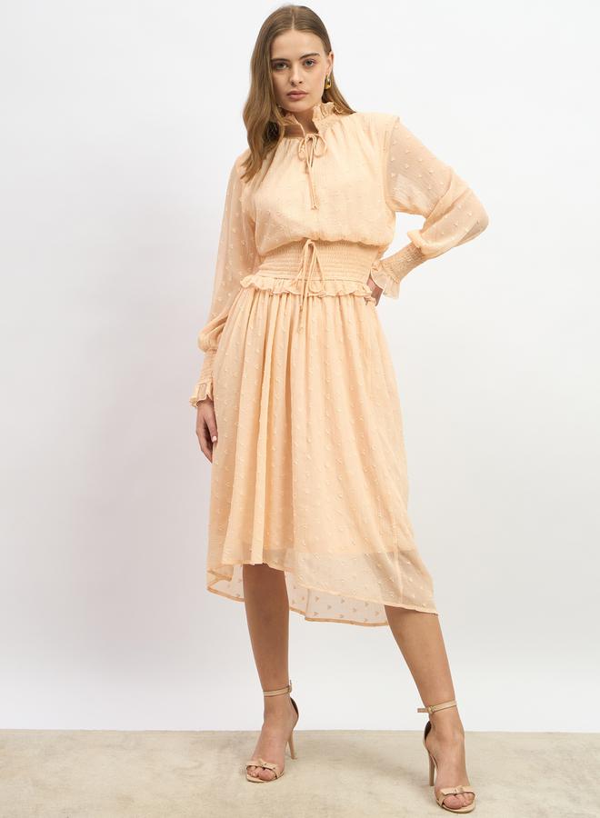 ستايلي فستان طويل بأكمام طويلة بنقوش - Image 2