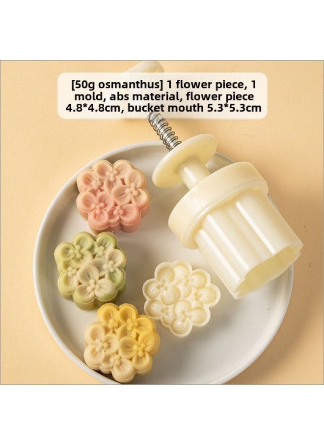 Cherry Blossom Moon Cake Mold Hand-pressed Mung Bean Cake Model Ice-skin Moon Cake Cake Chinese Style Dessert Flower Baking Household-Color - Image 1