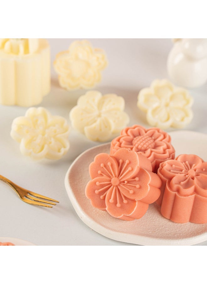 Cherry Blossom Moon Cake Mold Hand-pressed Mung Bean Cake Model Ice-skin Moon Cake Cake Chinese Style Dessert Flower Baking Household-Color - Image 4