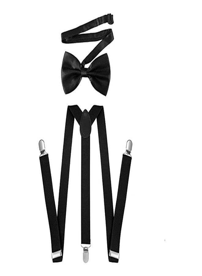 CLOTHERA Suspender and Bow Tie Set for Kids 5 to 15yrs (Black) - Image 1