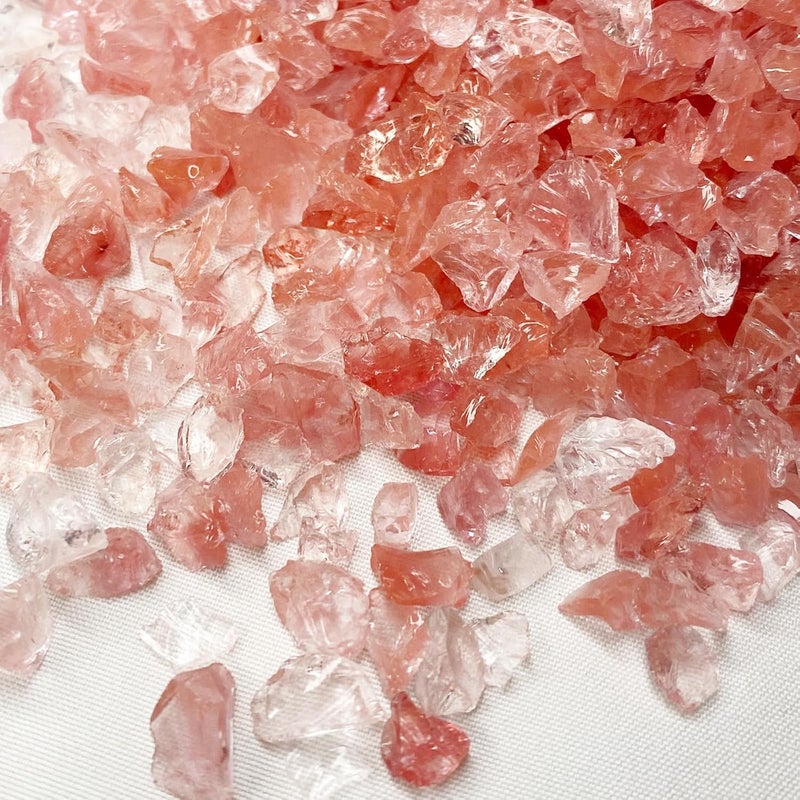 orgner 950g Pink Red Crushed Glass: High Luster Shiny Uneven 2-6mm Recycled Glass for Romantic Resin, Festive Crafting, Vase Filling, Decor, DIY. - Image 1